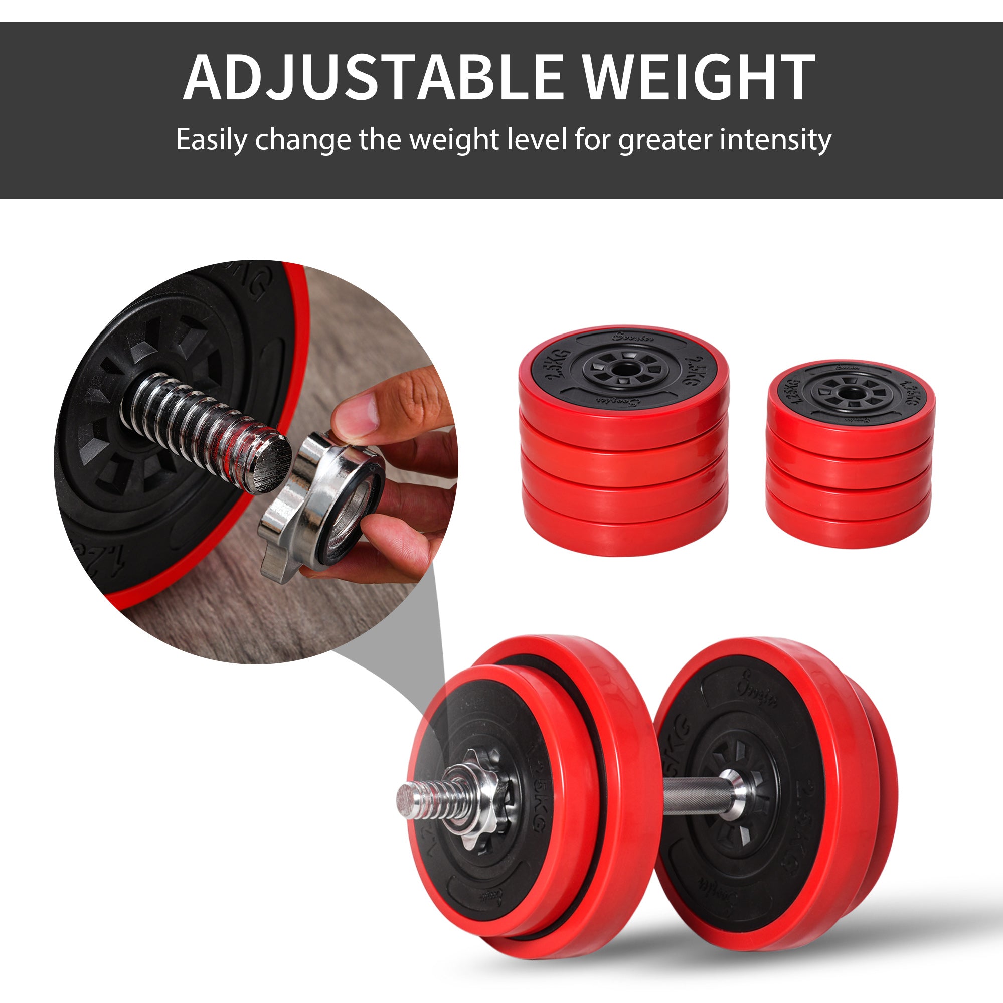Adjustable Dumbbell Set, 44lbs Convertible to Barbell Weight Set for Home Gym Women and Men Weight Lifting Training